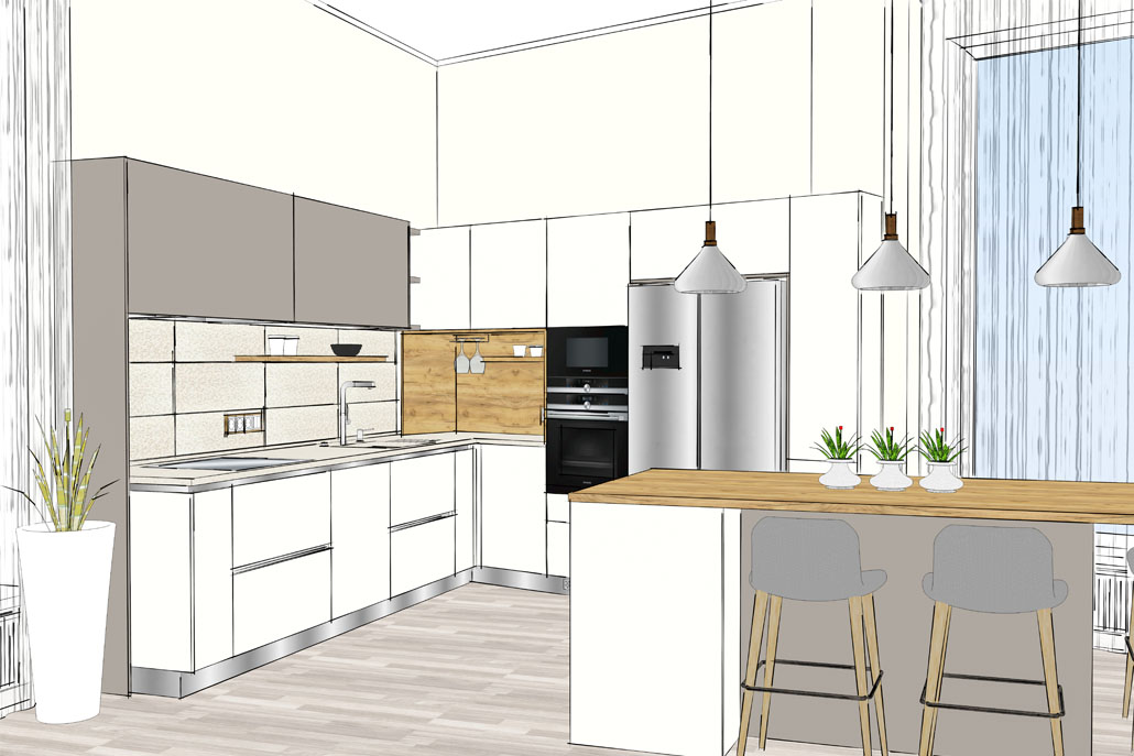 3D Kitchen Design in Bowery