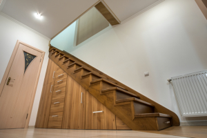 Modern Architecture Interior With Luxury Hallway With Glossy Woo Custom Storage Ideas