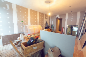 Working Process Of Renovate Room With Installing Drywall Or Gyps Historic Home Repair - brownstone renovations