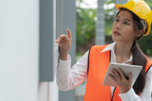 Inspector Or Engineer Is Inspecting Construction And Quality Ass New York General Contractor